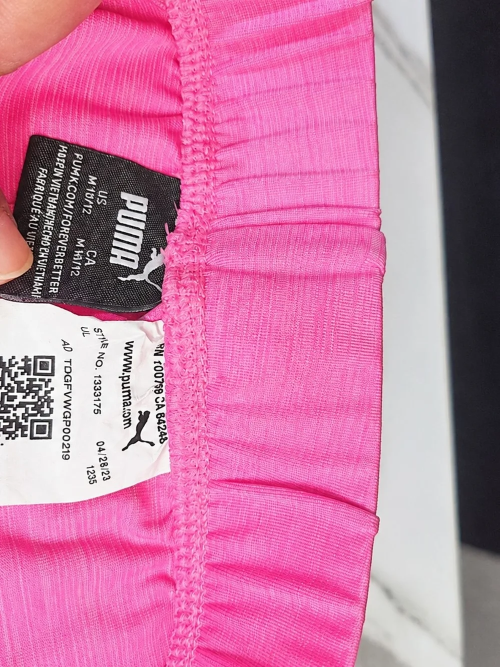 Puma White Long-Sleeve Logo Top with Pink Leggings - Picture 4 of 4